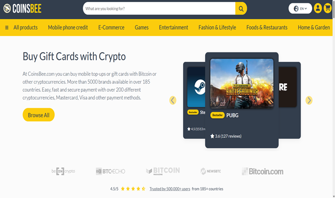 Buy Gift Cards with Crypto