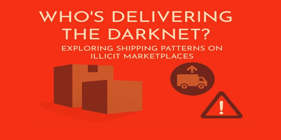 Illustration representing dark web shipping and online delivery