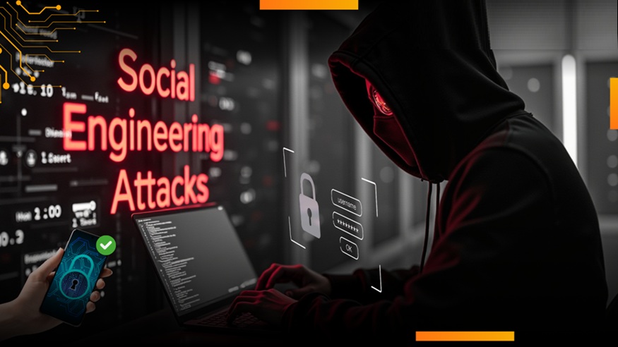 Conceptual illustration comparing ethical security testing with criminal social engineering