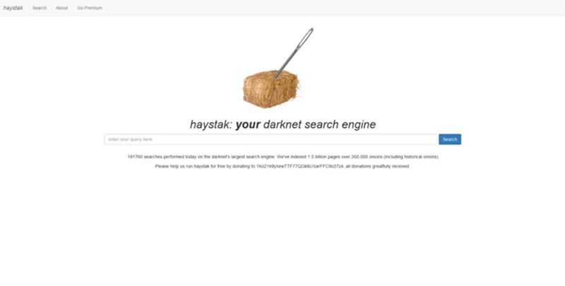 Heystack dark web search engine interface 2026