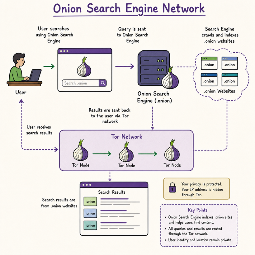 Onion Search Engines Network