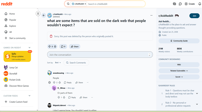 Reddit mystery questions and answers