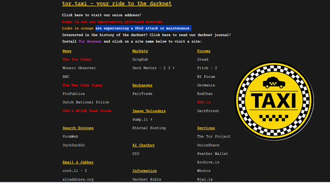 Tor Taxi welcome home page