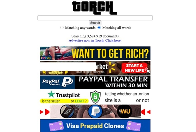 Torch Search Engine interface on desktop and mobile